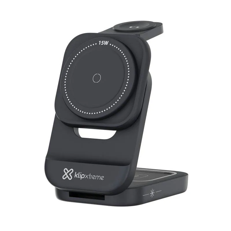 Base cargadora Klip Xtreme 15W – USB-C, soporte vertical para celular o carga inalámbrica 2