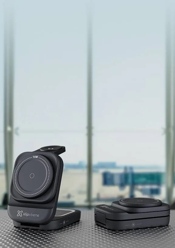 Base cargadora Klip Xtreme 15W – USB-C, soporte vertical para celular o carga inalámbrica 8