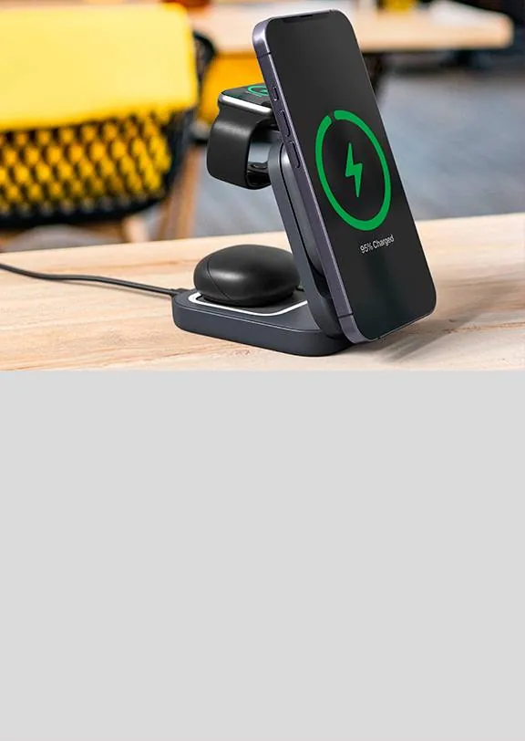 Base cargadora Klip Xtreme 15W – USB-C, soporte vertical para celular o carga inalámbrica 10