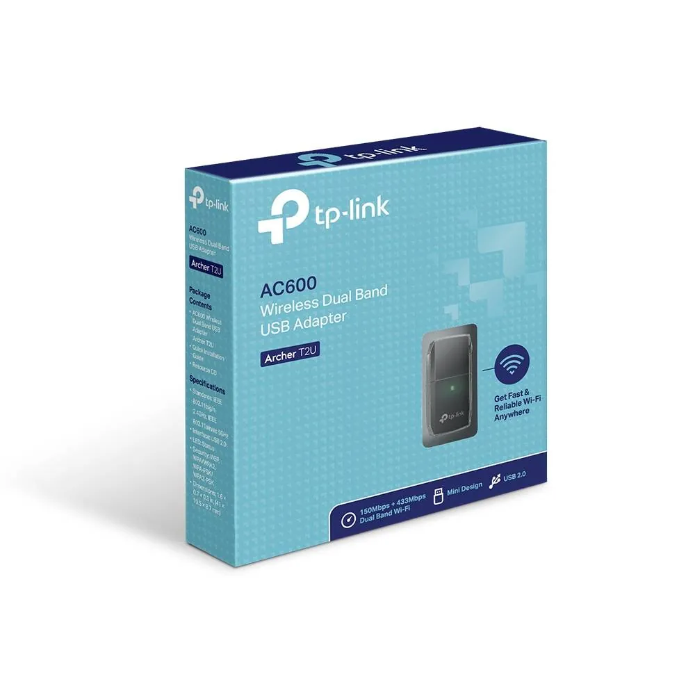 Adaptador USB Wi-Fi TP-Link Archer T2U - AC600, Doble Banda, Mini, USB 2.0 10