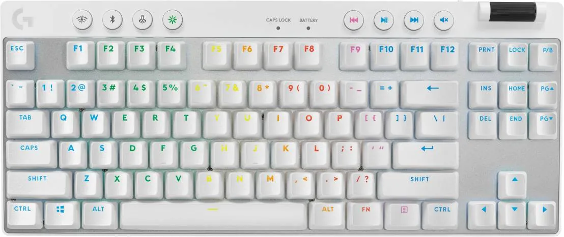 Teclado Mecánico Inalámbrico Logitech PRO X TKL LIGHTSPEED, Switch GX Brown, Inglés, White 6