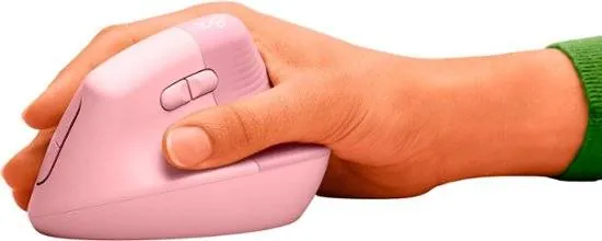 Mouse Ergonómico Logitech Lift, 6 Botones, 4000DPI, Bluetooth, Dark Rose 4