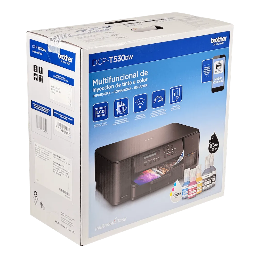 Impresora Multifuncional Brother DCP-T530DW, Duplex, USB, WiFi, Hasta 27 ppm 5