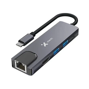 Hub USB-C Xtech XTC-572 5 en 1 HDMI 4K Ethernet USB 3.0 PD 100W Multipuerto