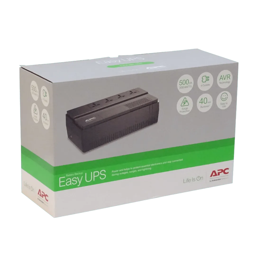 UPS APC BV500 Easy 500VA 300W, 32Wh 1x4.5Ah, 4 Tomas, Conector Anderson 3
