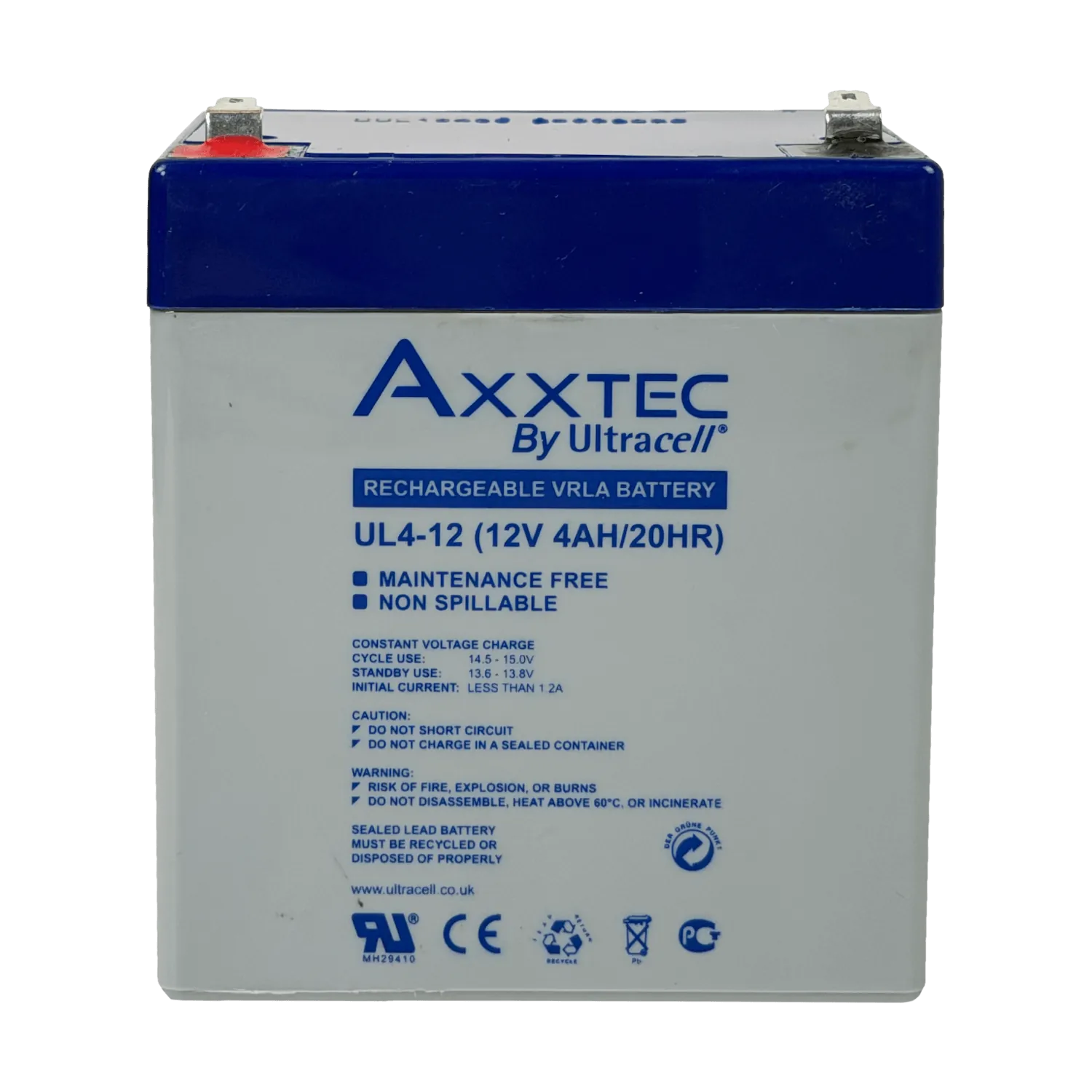 ULTRACELL Bateria 4AH Acido-Plomo 12V Sellada UL Gel UL4-12 2