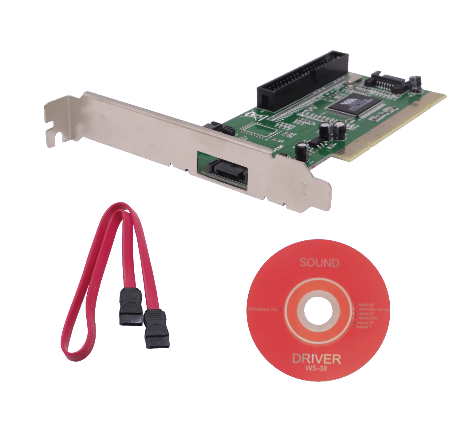 Tarjeta PCI-2.2 3-SATA1.0-150mbps 1-IDE-ATA133 RAID0-1 VT6421A Legacy 2