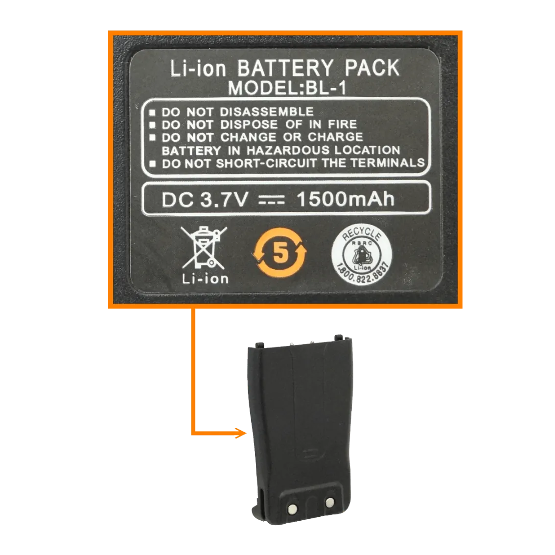Radio 1un 6km 400-470MHz 16-Canales incl. cargador y bat 3,7V 1500mAh 5