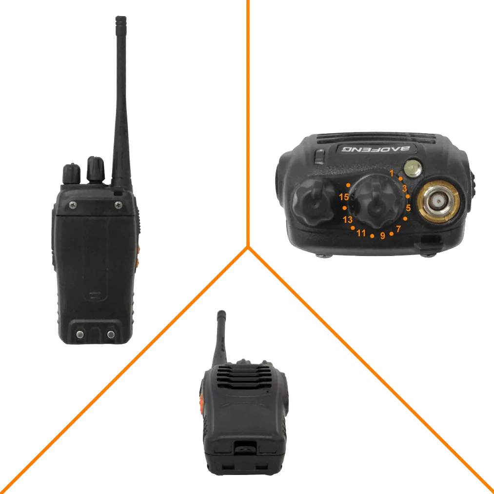 Radio 1un 6km 400-470MHz 16-Canales incl. cargador y bat 3,7V 1500mAh 4