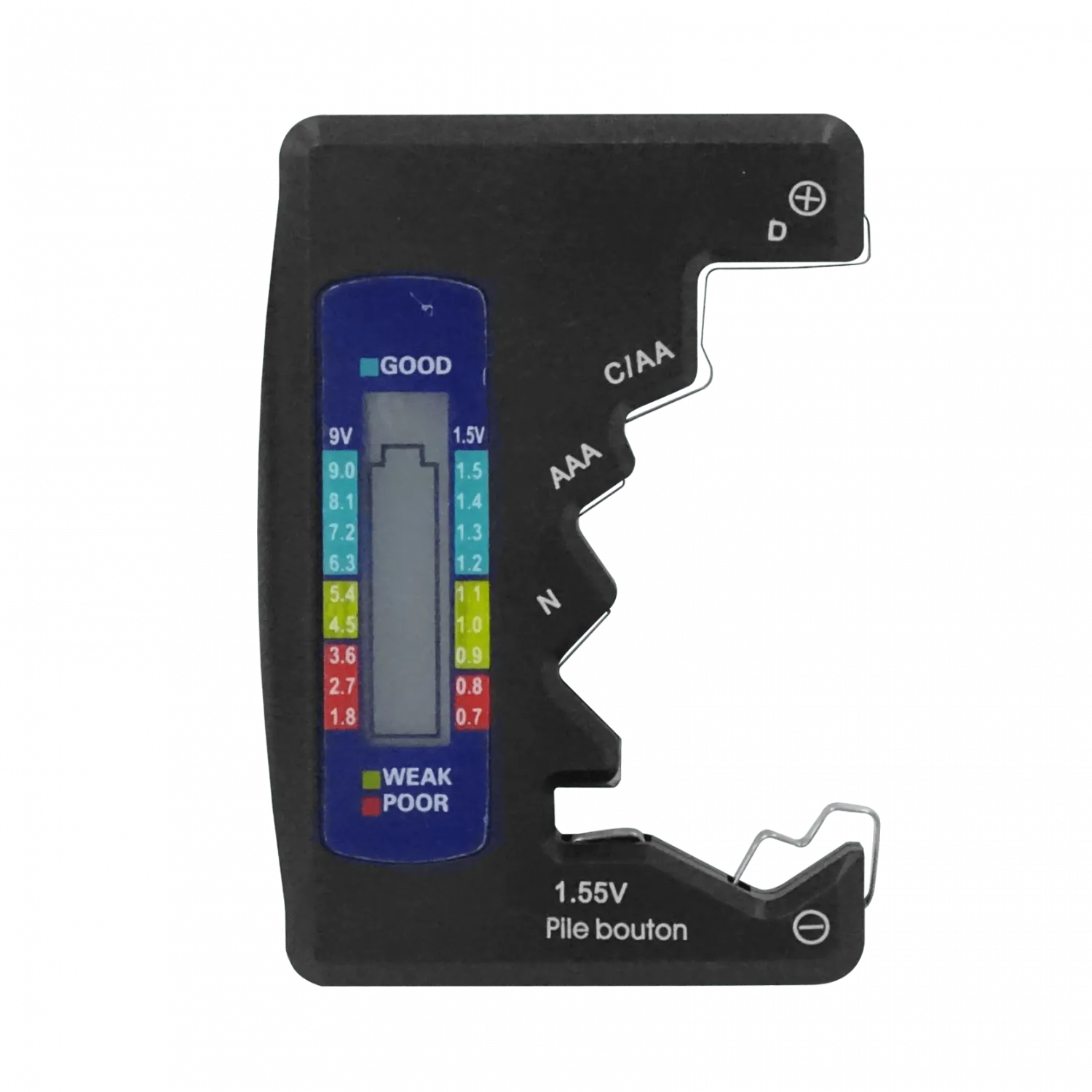Probador de Pilas AA AAA C D N Pile bouton 0,7-9V Display Digital 2