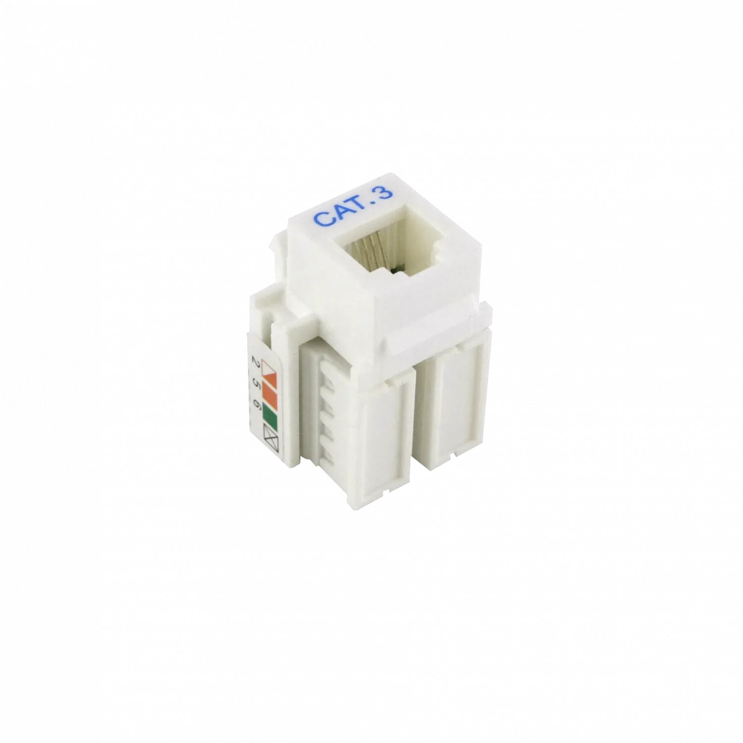 LINKMADE Blanco Cat3 RJ11/RJ14 6P4C Hembra Punchable Keystone 2