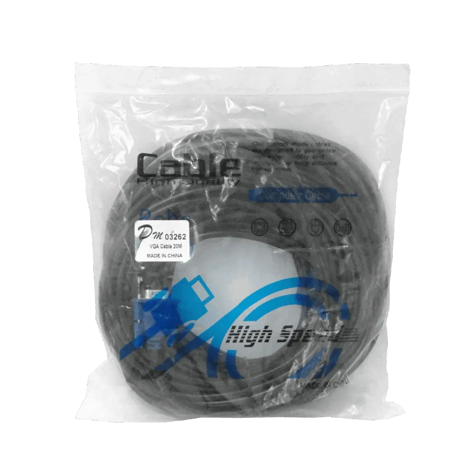 Cable VGA HDB15 Macho a Macho, 20 Metros, Blindado 2