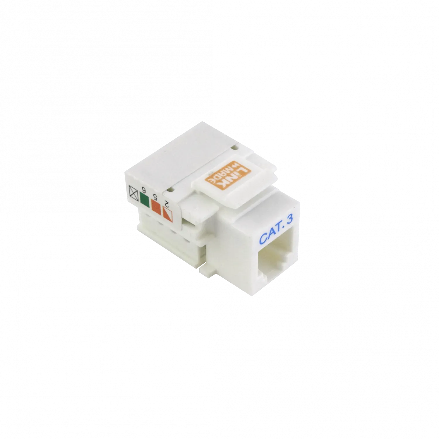 LINKMADE Blanco Cat3 RJ11/RJ14 6P4C Hembra Punchable Keystone 5