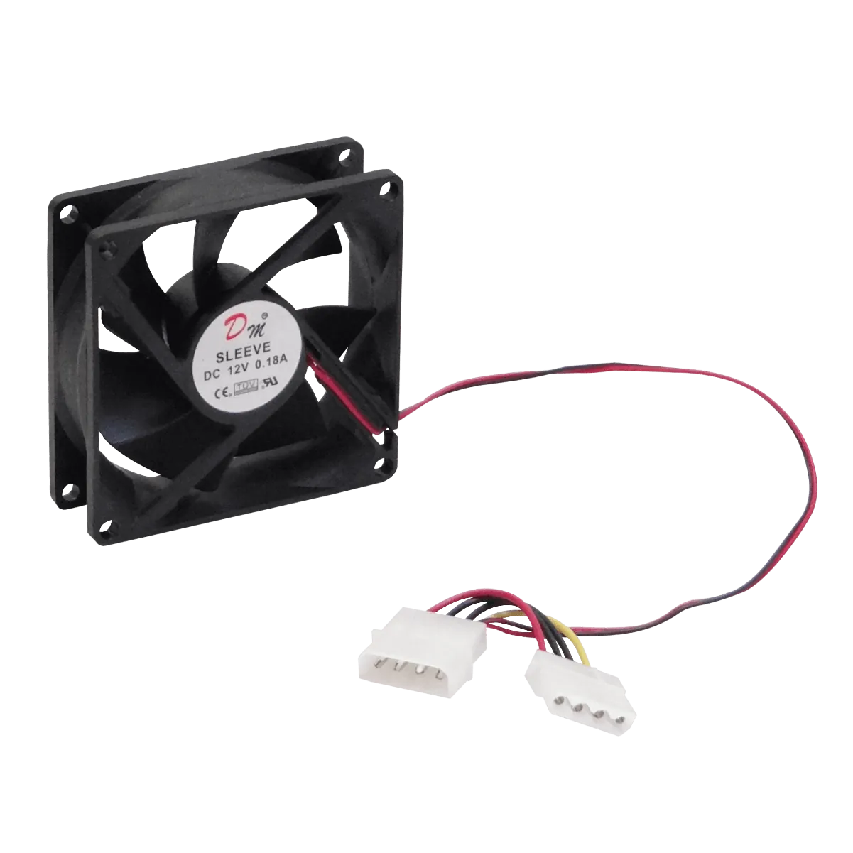 Ventilador para PC 80x80mm, 25mm de Altura, Conectro AMP/Molex 4 Pin ATX 8025, 12V DC, 0.18A 3