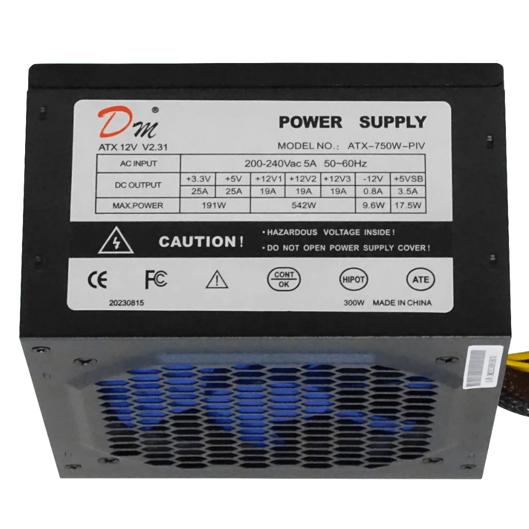 Fuente Poder ATX 750W Sata Requiere cable poder C13 2