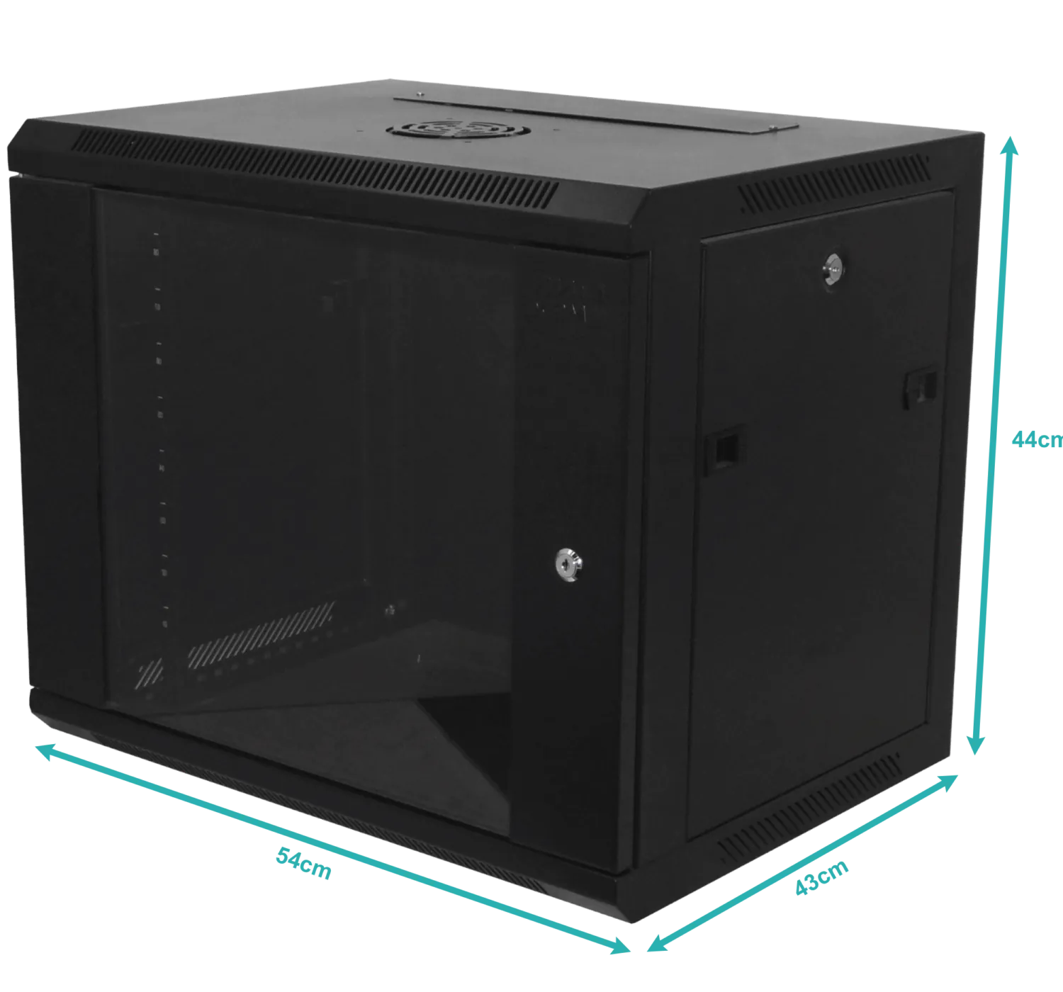 45cm-Fondo 9U Gabinete Rack Pared Negro inc-M6-2U 6