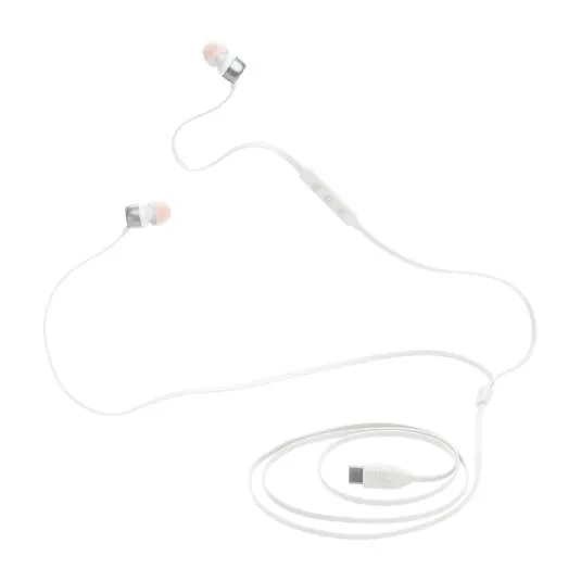 Audifono intraaural JBL Tune 310C USB, sonido JBL Pure Bass, USB-C, 3 botones, micrófono, Blanco  7