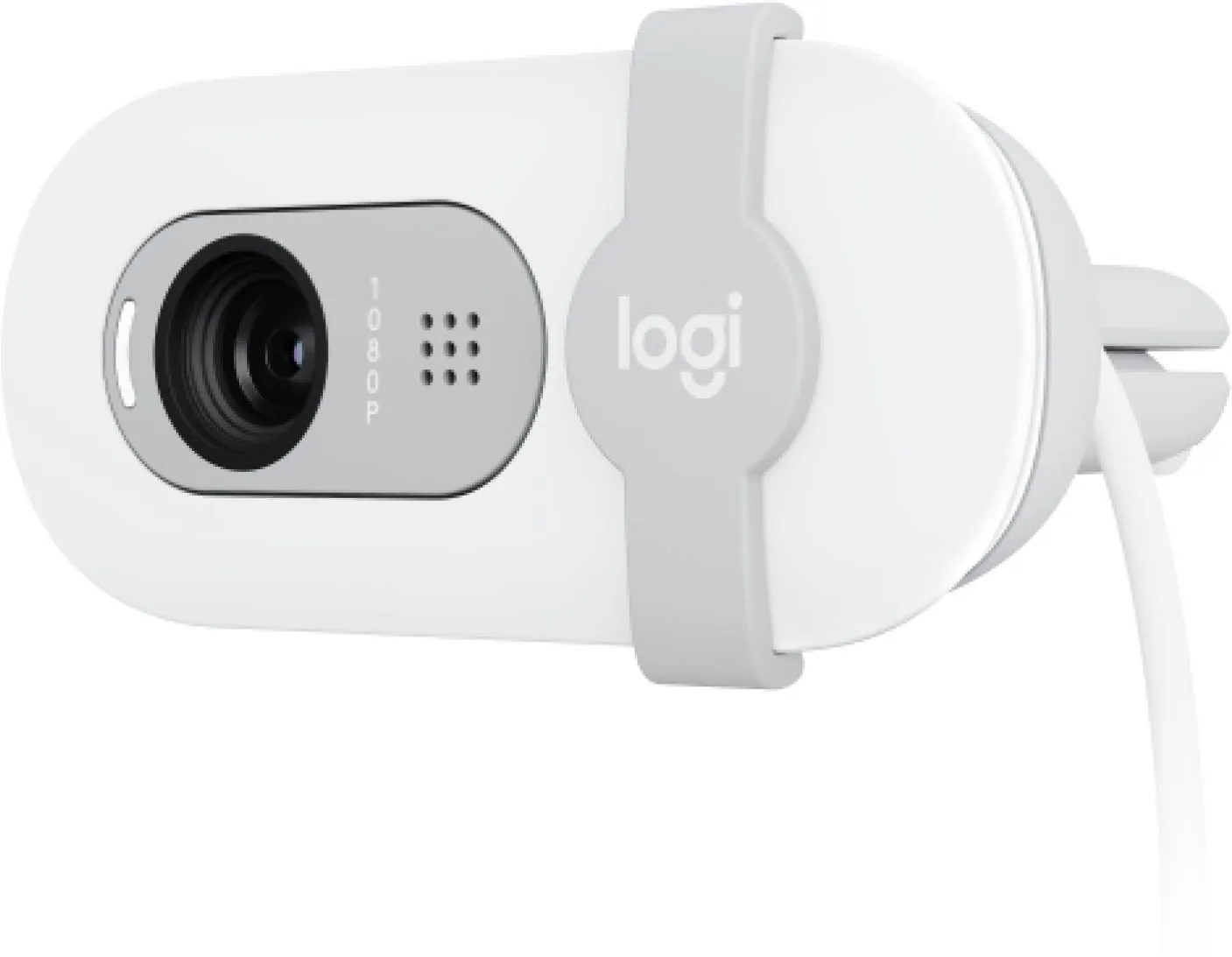 Cámara web Logitech Brio 100 Full HD, tapa de privacidad y micrófono integrado, Blanco Crudo  5