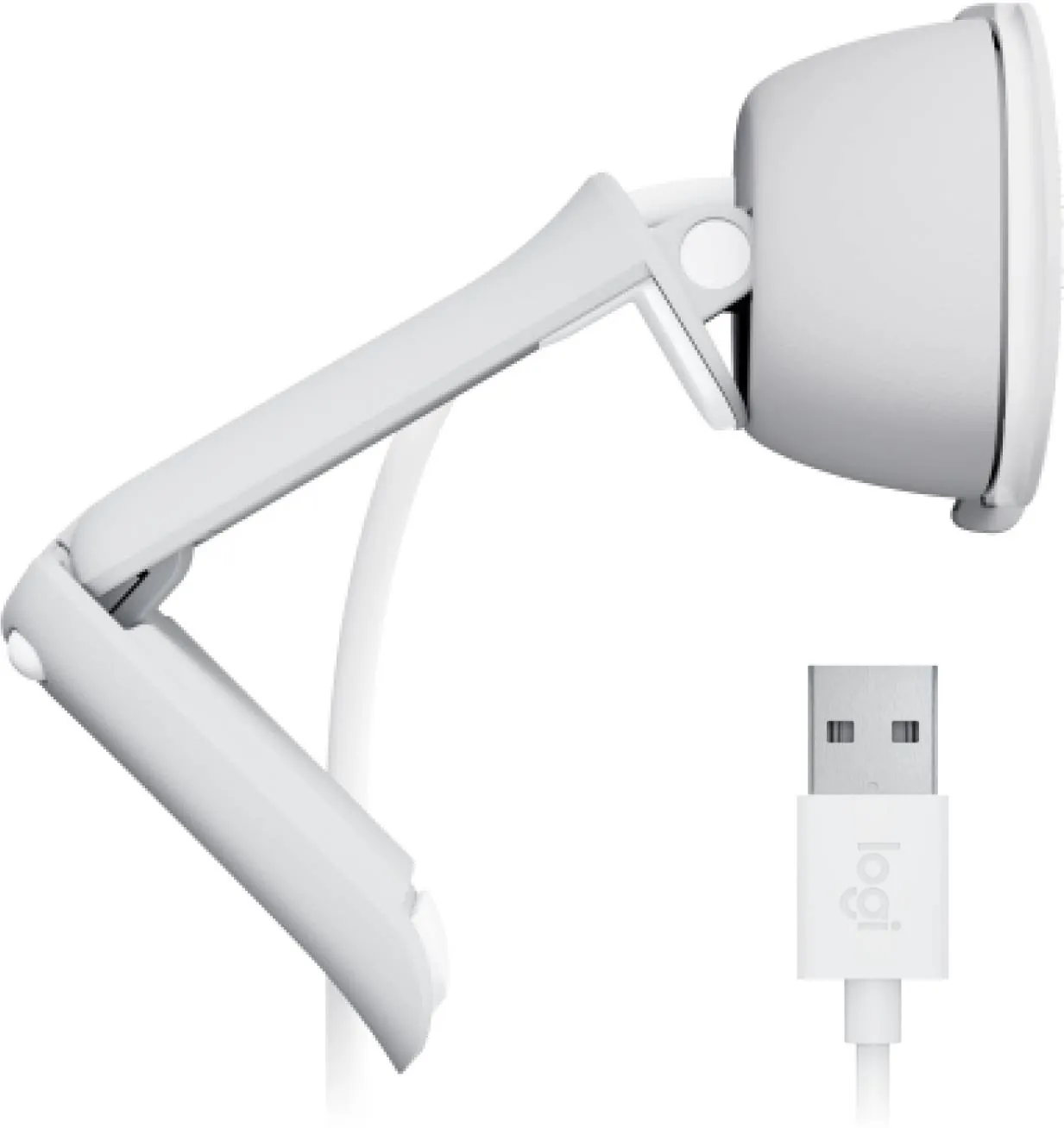 Cámara web Logitech Brio 100 Full HD, tapa de privacidad y micrófono integrado, Blanco Crudo  6