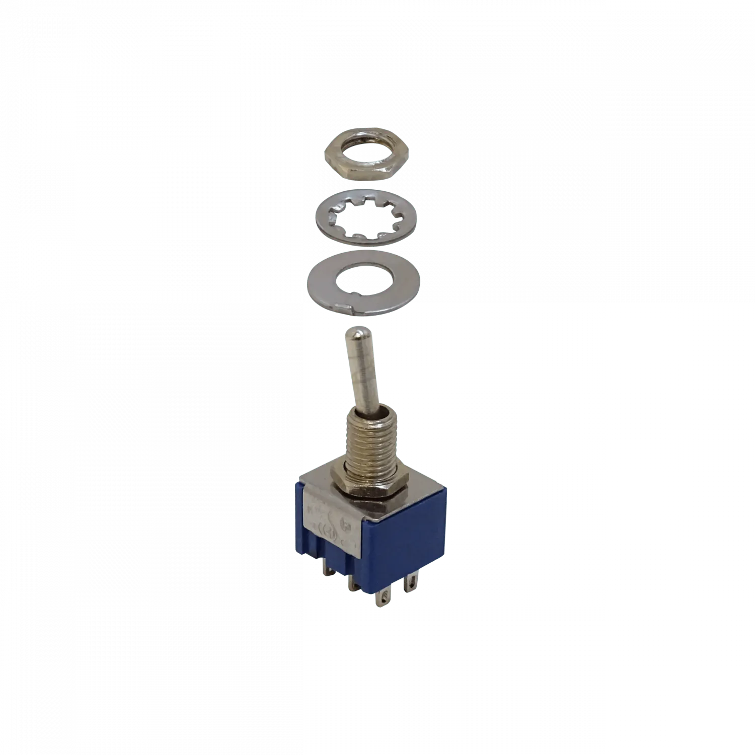 Interruptor MTS-202 6-Pin 2-Posiciones ON-ON 250V 3A DPDT Celeste 3