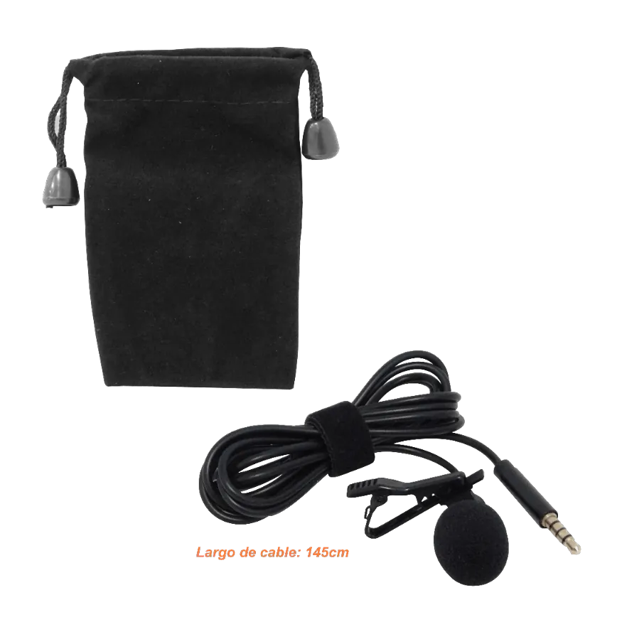Microfono c/Pinza p/Camisa Polera Ropa 3,5mm-Macho Cable Pasivo GL-119 4