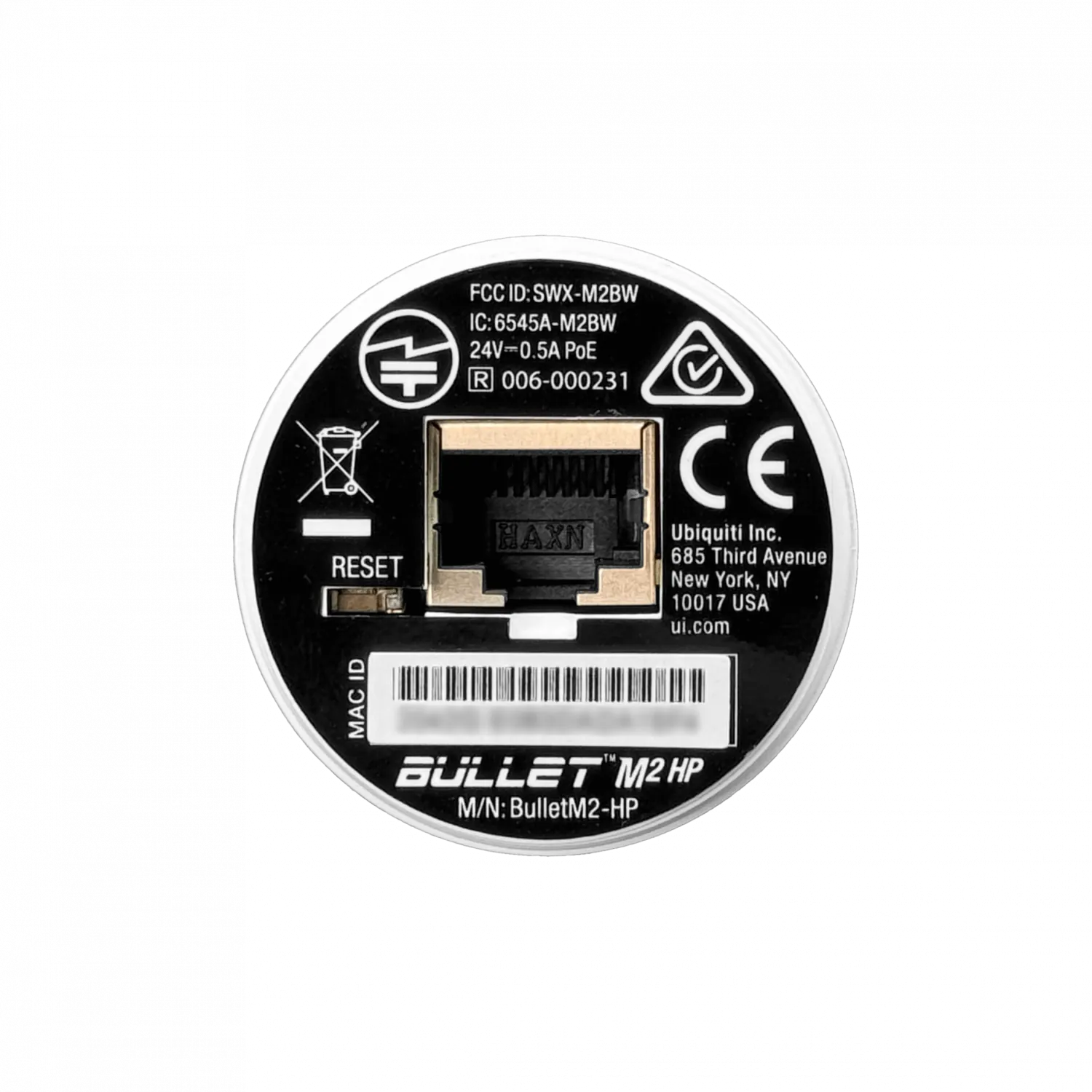 Radio airMAX® para Exteriores de 2.4 GHz con Conector N para Antenas y PoE Pasivo, Ubiquiti BulletM2 2