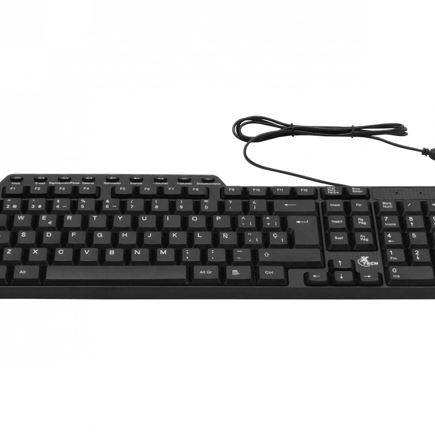 XTECH Teclado QWERTY USB Cable-120cm Negro 41x13x2cm XTK-160S 3