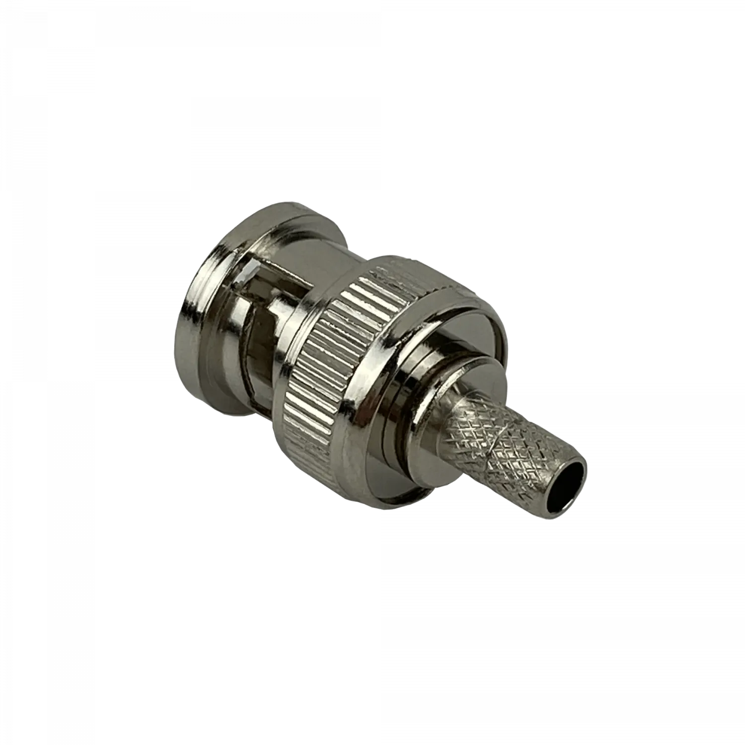 Conector BNC Macho BM2C para RG58/LMR195, crimpeable, níquel/pin dorado 3