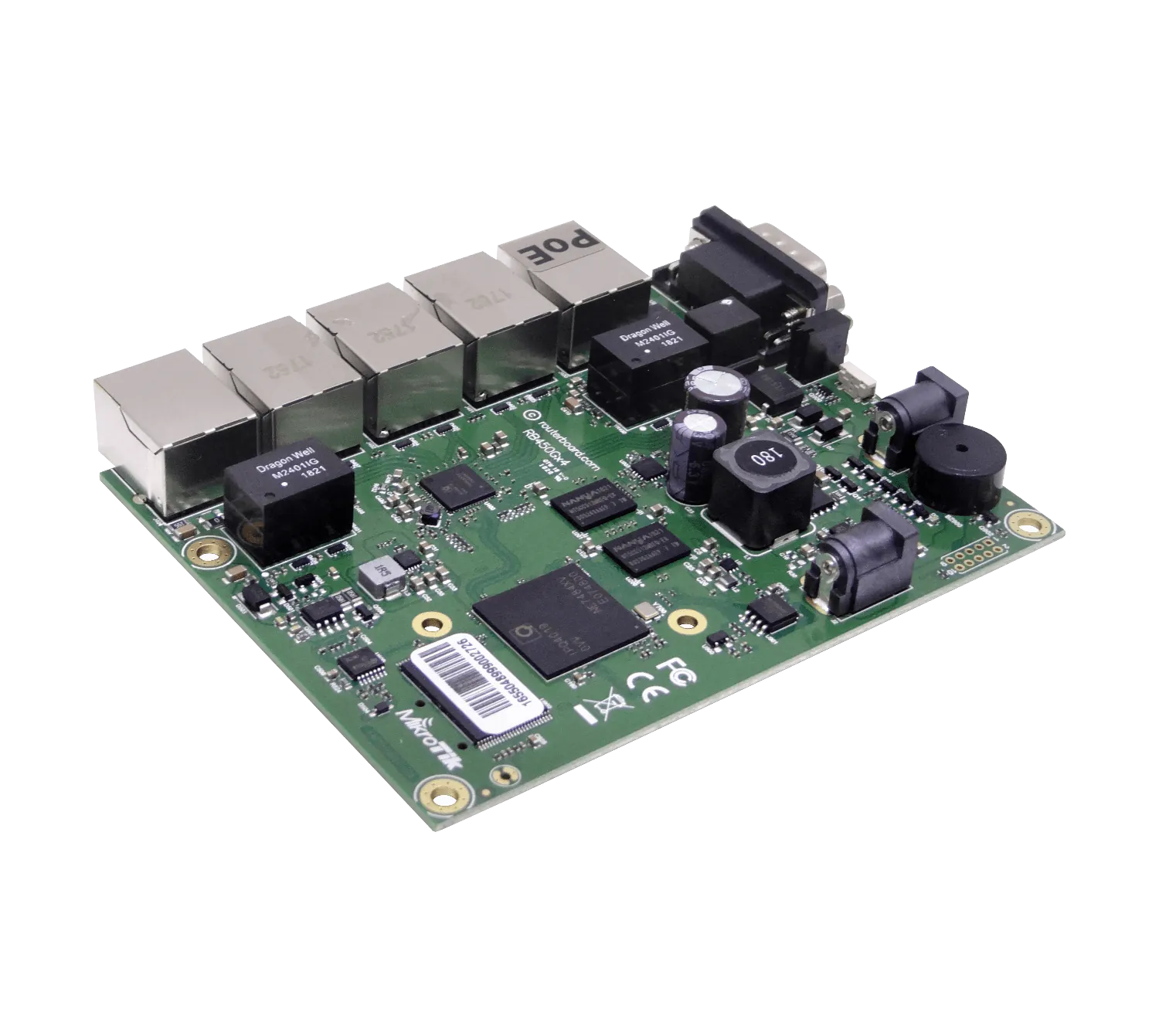 RouterBoard MikroTik RB450Gx4 - x5 Puertos, CPU Quad-Core 716MHz, 1GB RAM, PoE Out 2