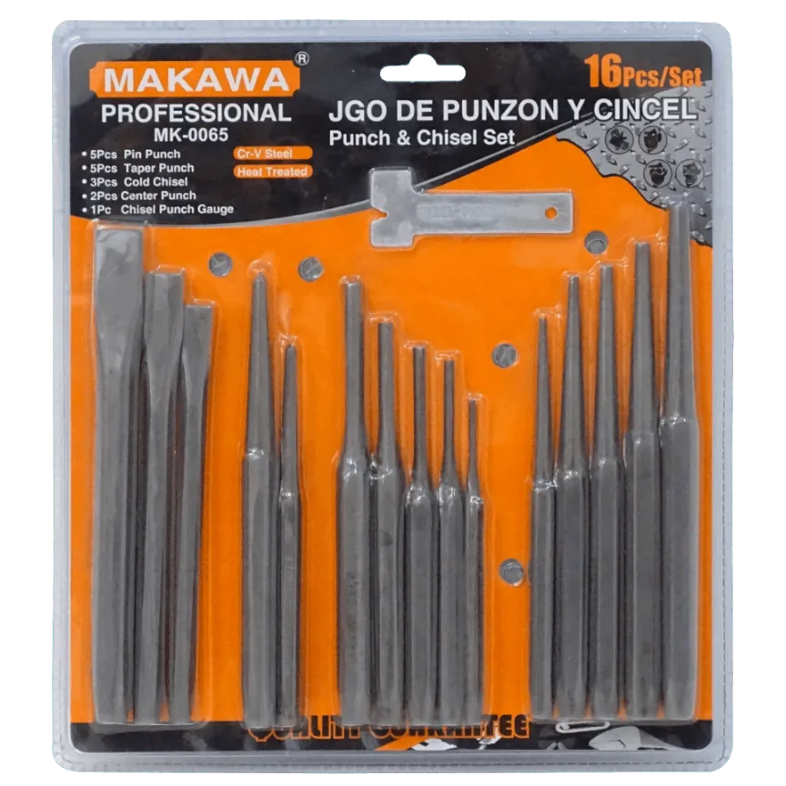 MAKAWA Juego de Punzones y Cinceles 16-piezas Punch Chisel Set 3