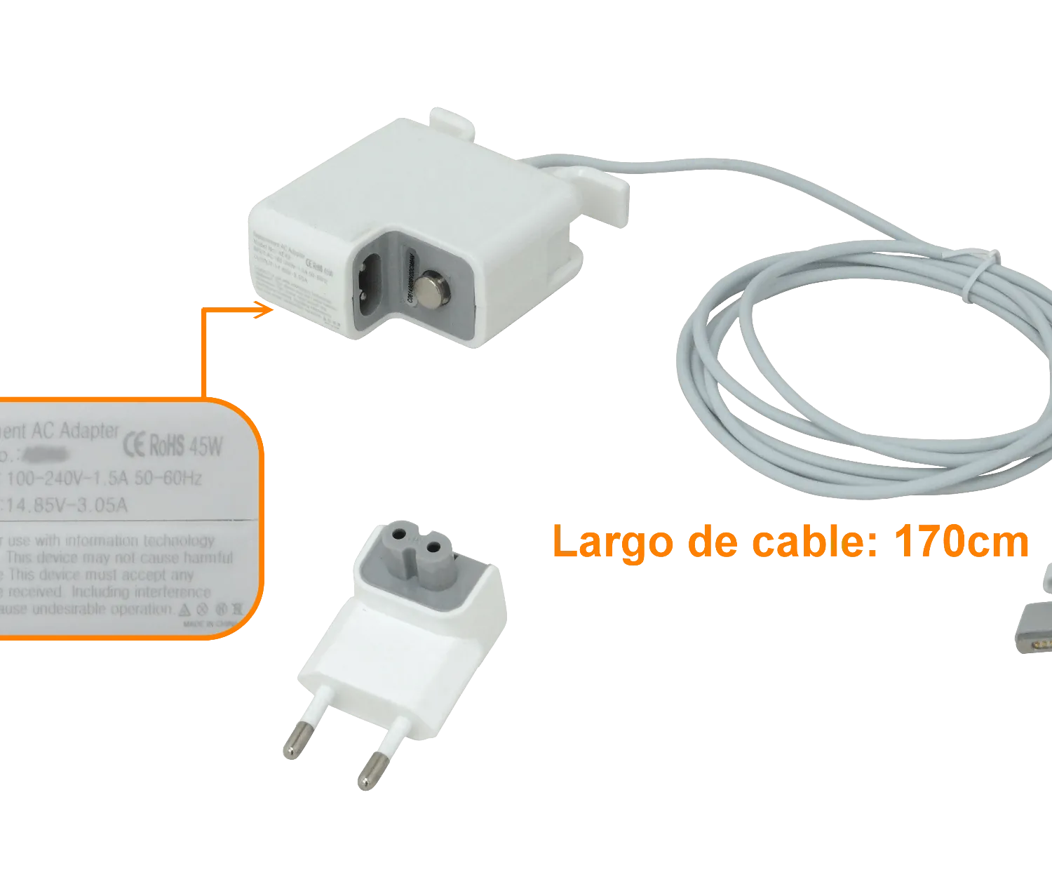 Alternativo 14,85V 45W 3,1 Cargador MacBookAir Magnetico 3