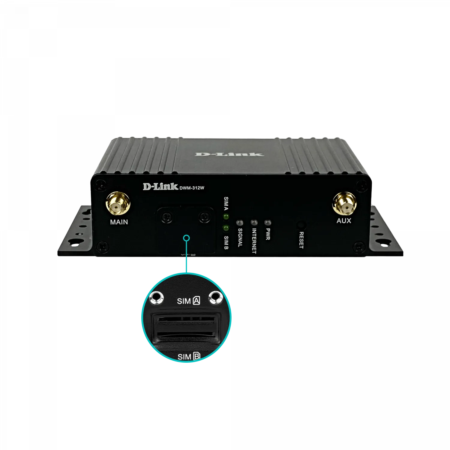 Router D-Link 4G/LTE M2M DWM-312W, 150Mbps, 2 SIM, 1 WAN/LAN, Industrial, Wi-Fi 2.4GHz, 12V 2