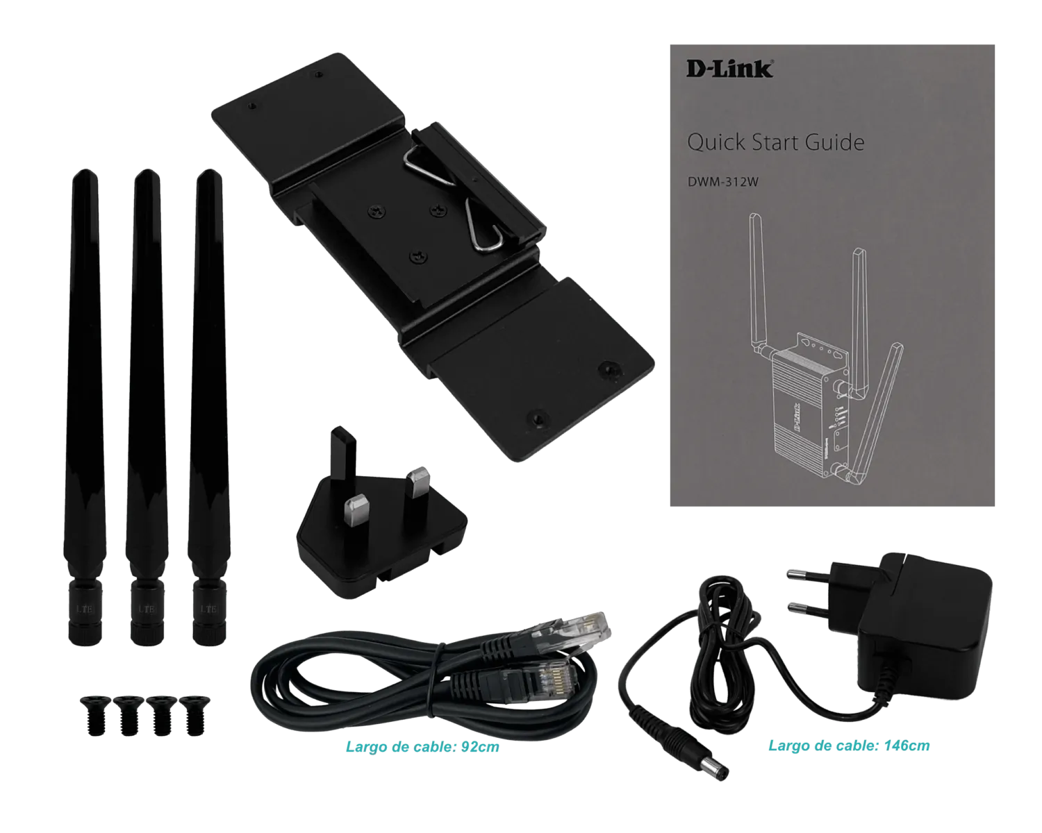 Router D-Link 4G/LTE M2M DWM-312W, 150Mbps, 2 SIM, 1 WAN/LAN, Industrial, Wi-Fi 2.4GHz, 12V 3