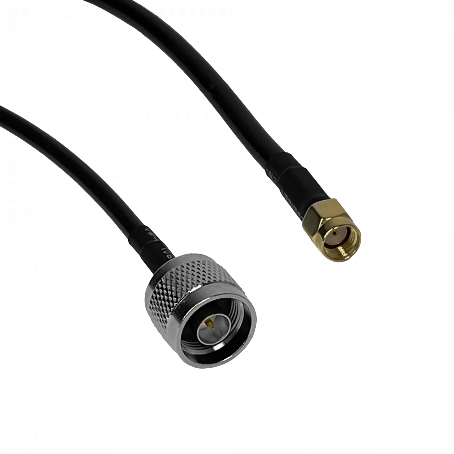 Cable Coaxial RG58 LMR195, 1m, RPSMA-Macho a N-Macho, Negro 2