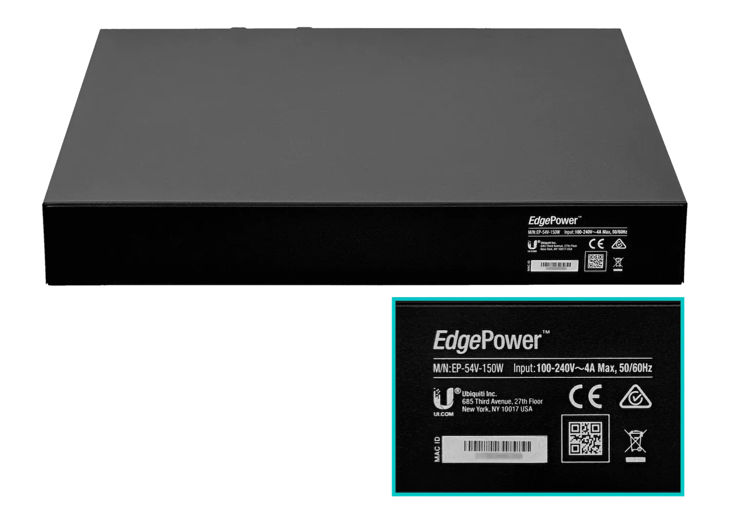 Fuente de Alimentación Modular de Alta Potencia para EdgePoint, Ubiquiti EdgePower 54V 150W 6