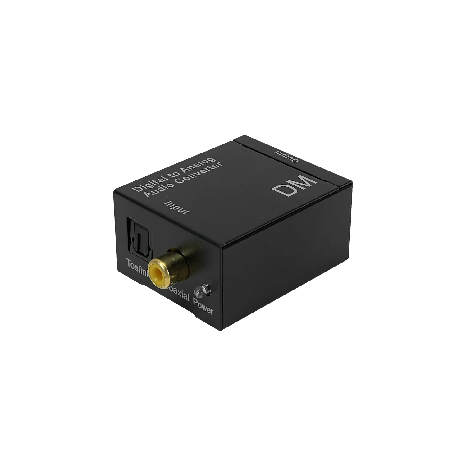 Convertidor TOSLINK-RCA Audio Óptico/Coaxial a 2 RCA-H, 5V, 51x42x26mm, Color Negro 4
