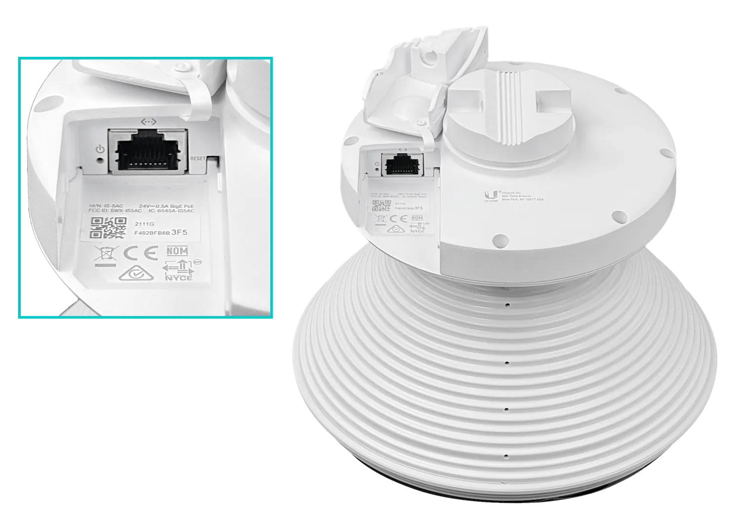UBIQUITI 450mbps 1-1000 IsoStation 5GHz 14dBi 45x45º Cambiable c/PoE24 8