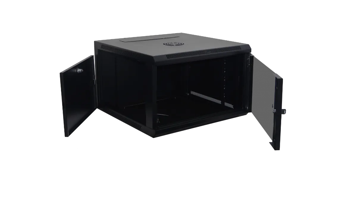 LINKMADE 60CM-FONDO 6U GABINETE RACK PARED NEGRO 3