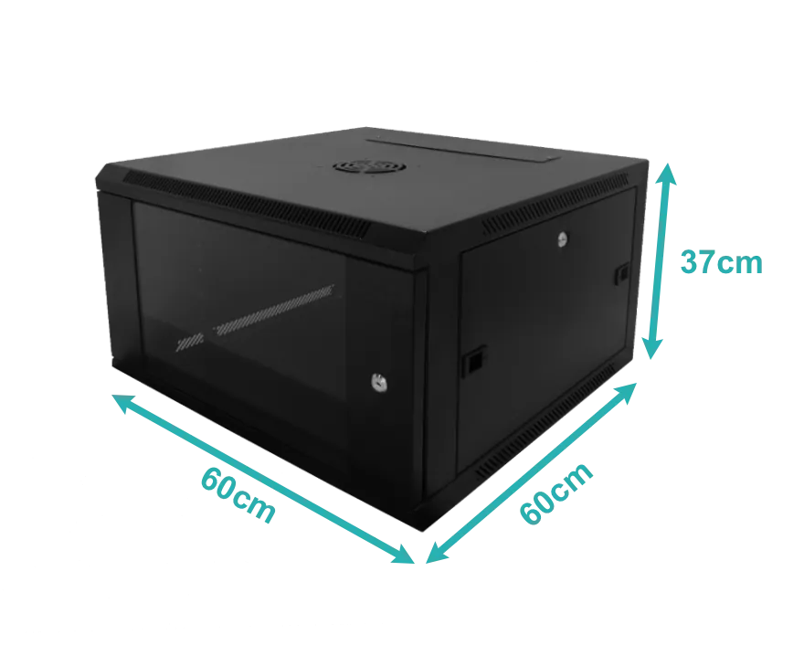LINKMADE 60CM-FONDO 6U GABINETE RACK PARED NEGRO 4