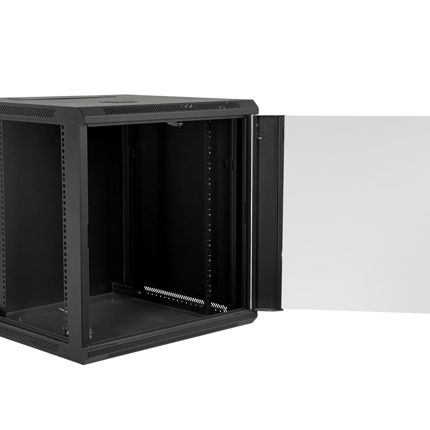 Gabinete Rack de Pared LINKMADE 12U, Fondo 60cm, Negro, Incluye M6-2U 2