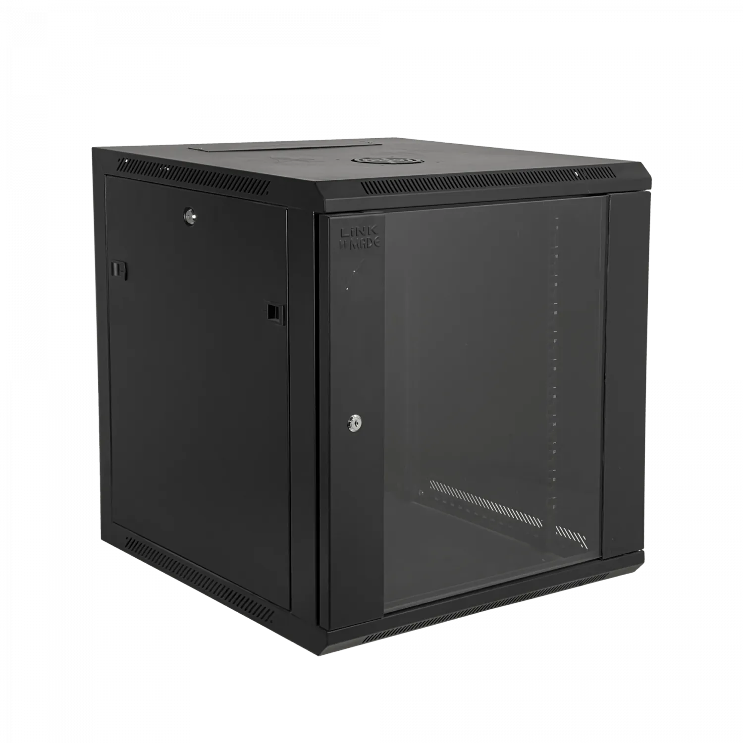 Gabinete Rack de Pared LINKMADE 12U, Fondo 60cm, Negro, Incluye M6-2U 4