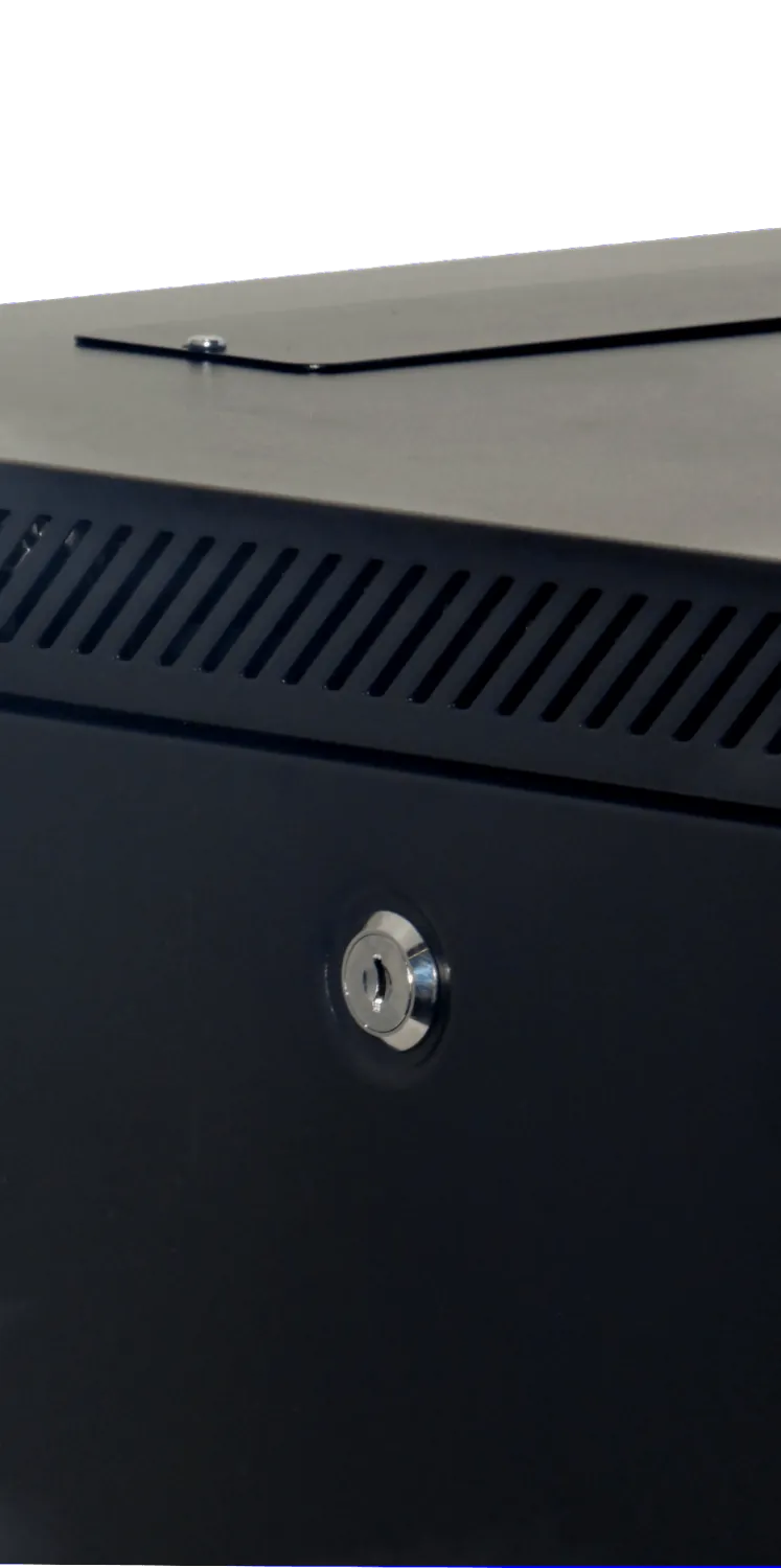 Gabinete Rack de Pared LINKMADE 9U, Fondo 60cm, Negro, Incluye M6-2U 3