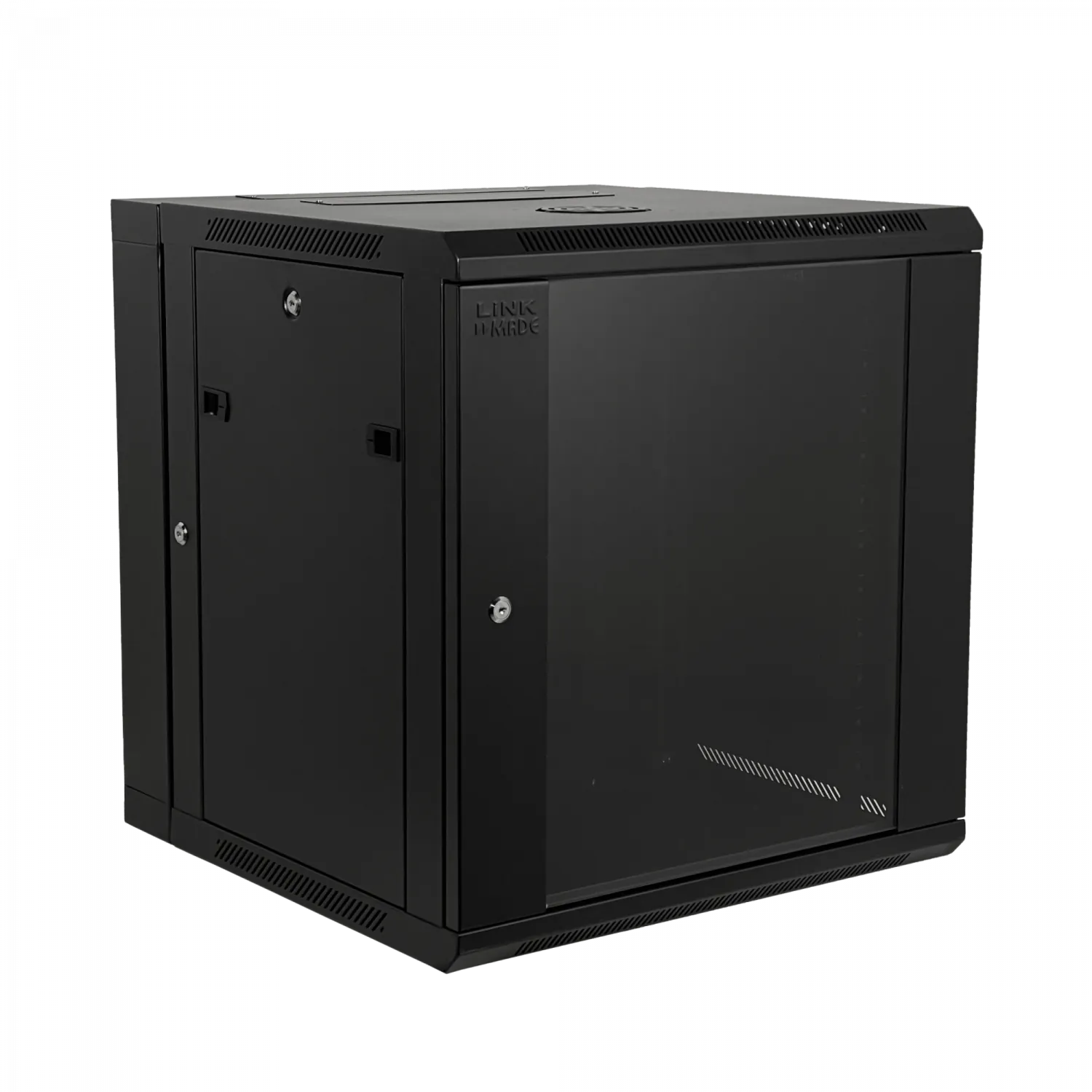 Rack LINKMADE 12U, Doble Bisagra, Fondo 60cm, Negro, Incluye 2U 2