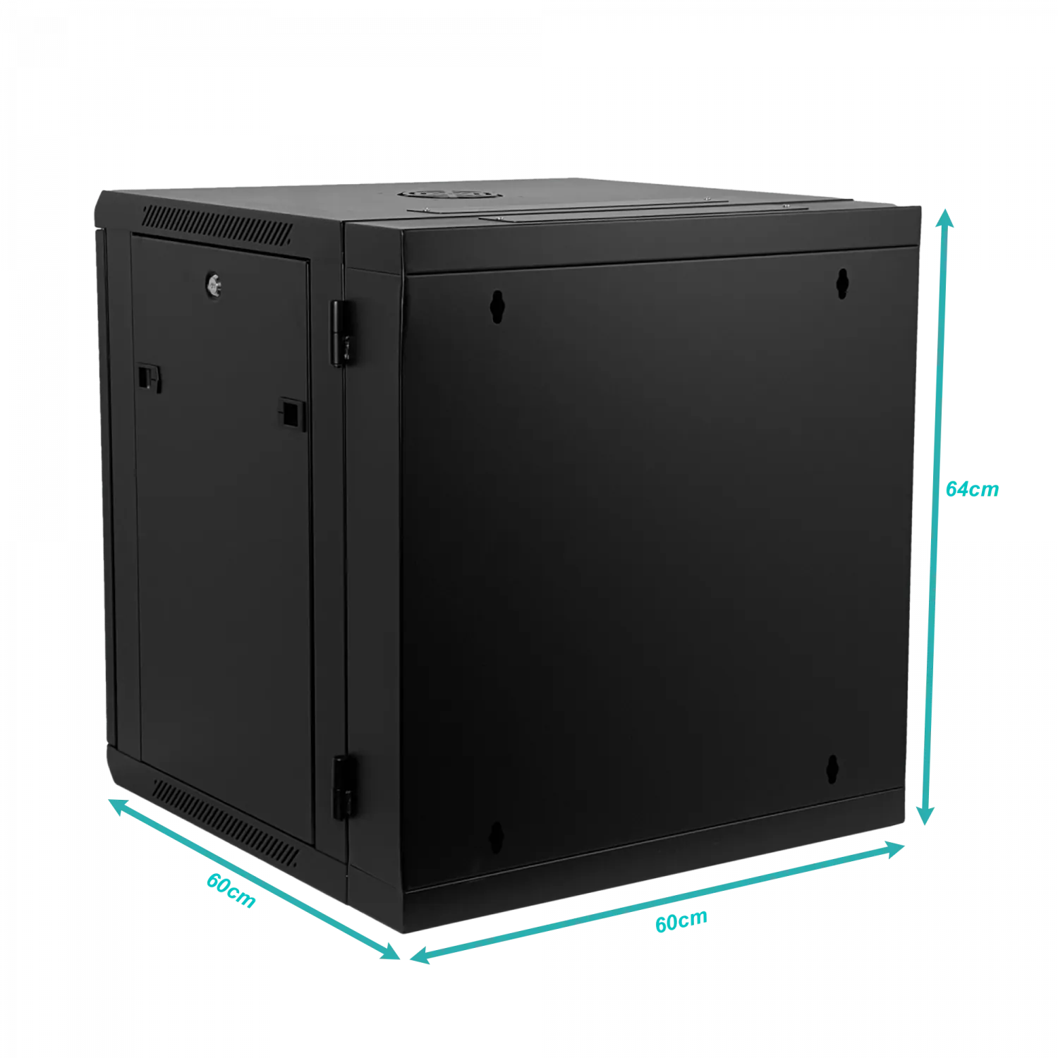 Rack LINKMADE 12U, Doble Bisagra, Fondo 60cm, Negro, Incluye 2U 3