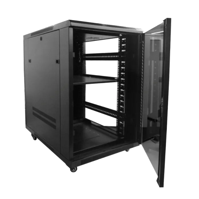 Rack Piso LINKMADE RK18-9VL 18U 90cm Fondo Negro PDU y Ventilacion Incluidas 2