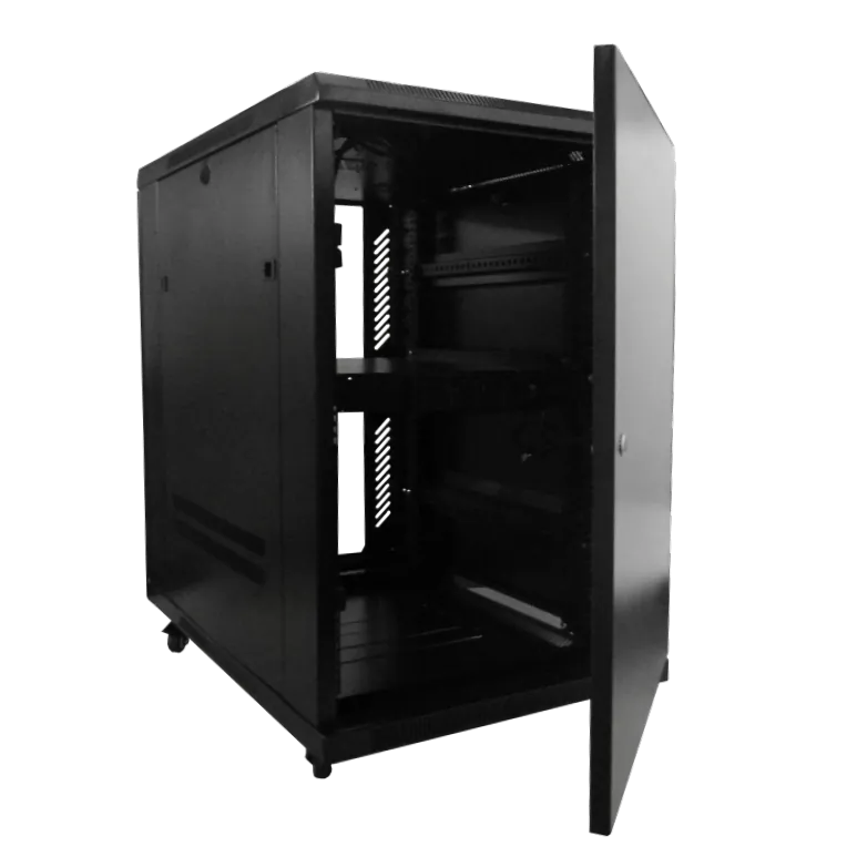 Rack Piso LINKMADE RK18-9VL 18U 90cm Fondo Negro PDU y Ventilacion Incluidas 3