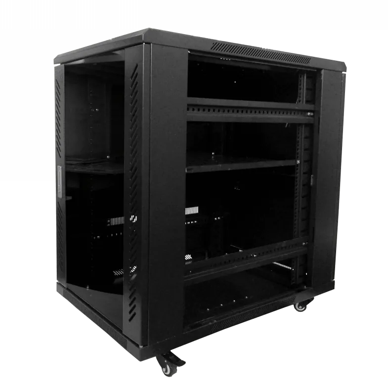 Rack Piso LINKMADE RK18-9VL 18U 90cm Fondo Negro PDU y Ventilacion Incluidas 5