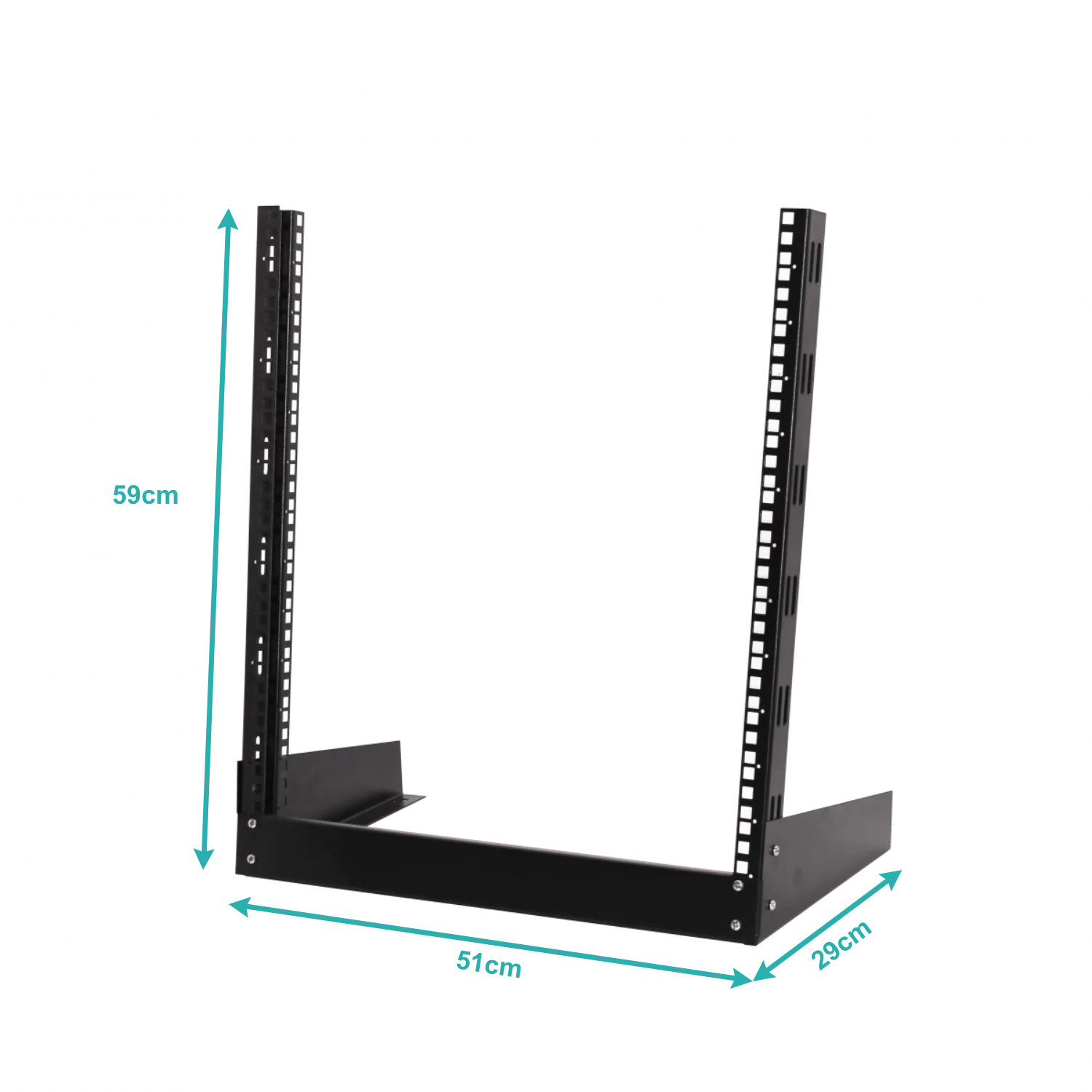 Bastidor LINKMADE 12U, Simple, Negro, 2 Pilares, Altura 59cm, Desarmado 3