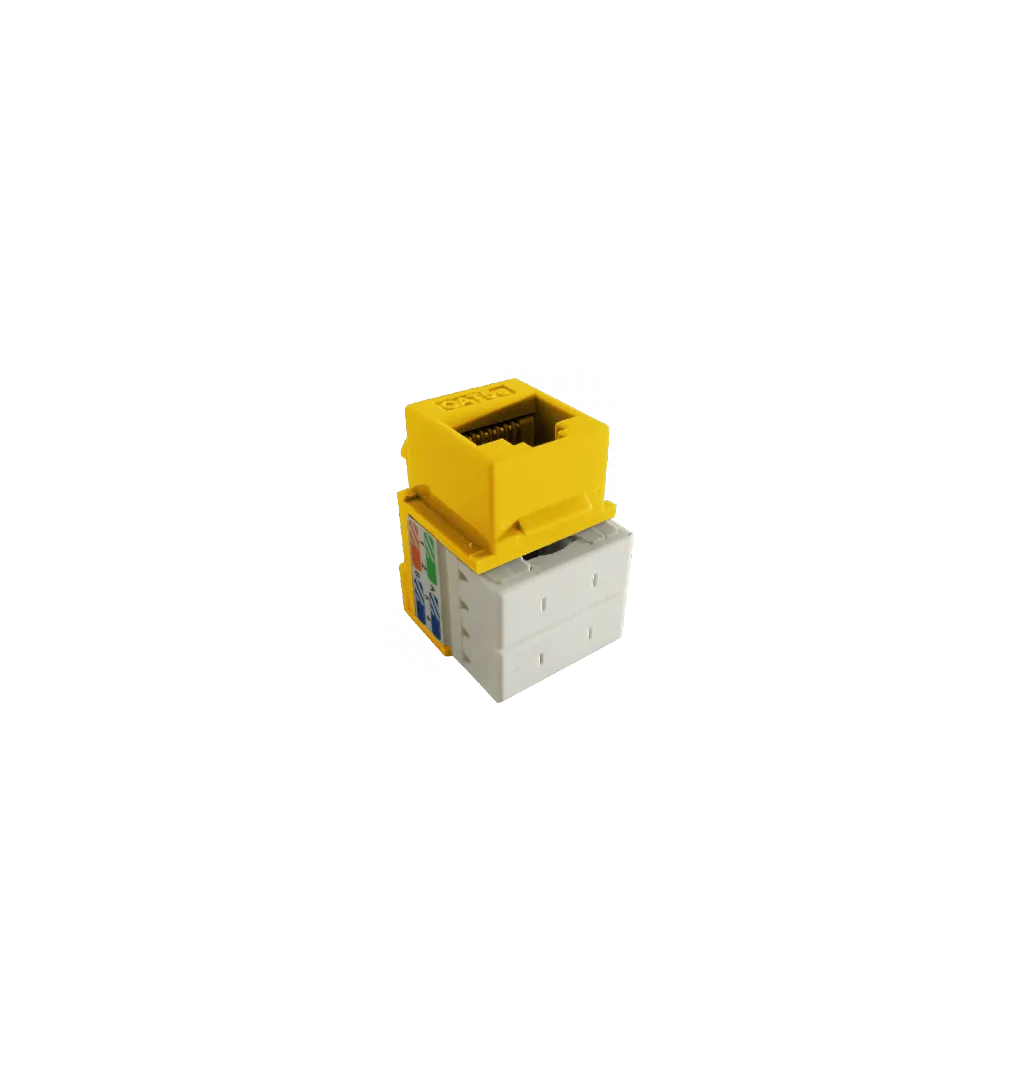 Keystone Punchable LINKMADE KP5ML Cat5E Amarillo U UTP RJ45 Conector Hembra 2