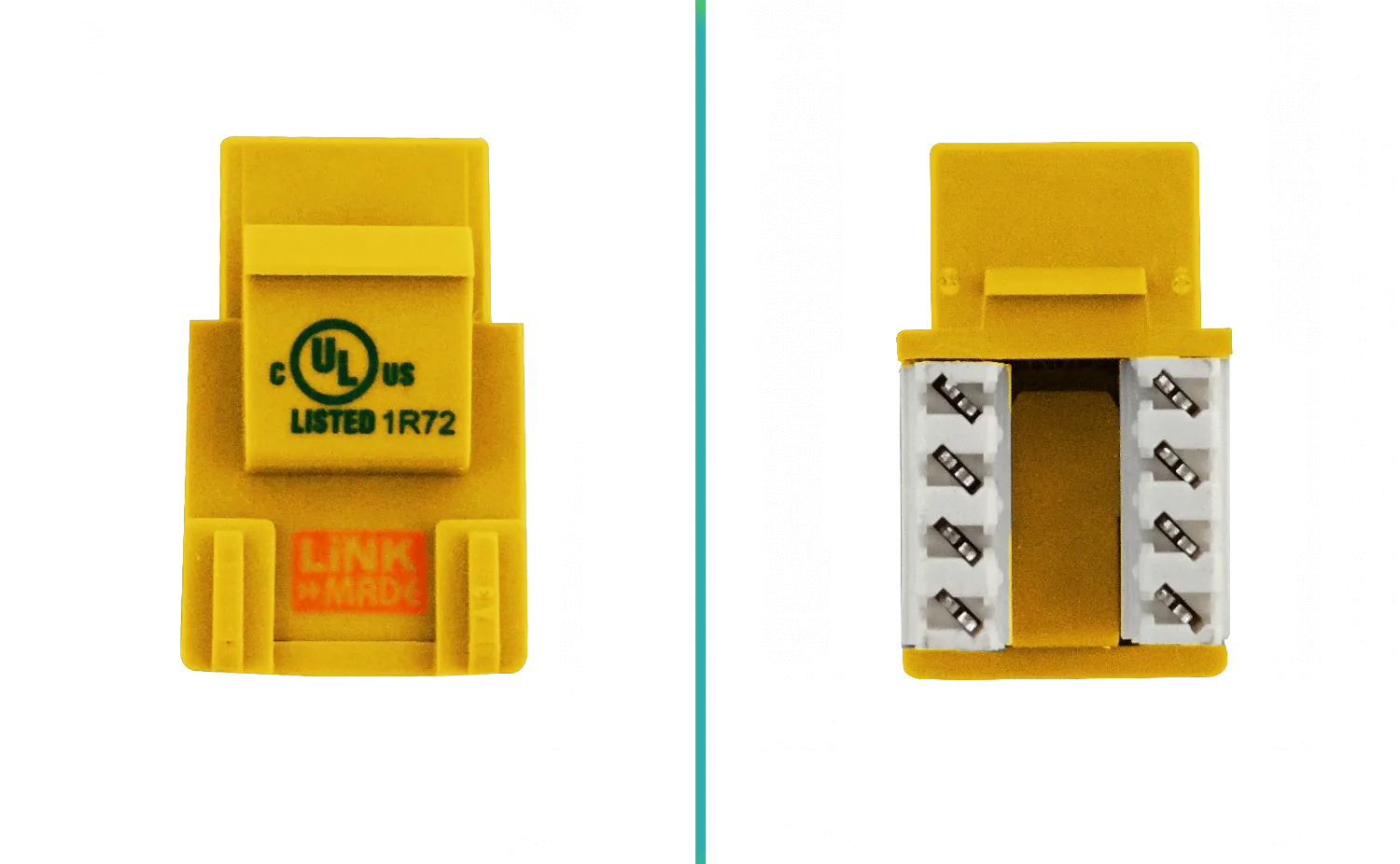 Keystone Punchable LINKMADE KP5ML Cat5E Amarillo U UTP RJ45 Conector Hembra 3